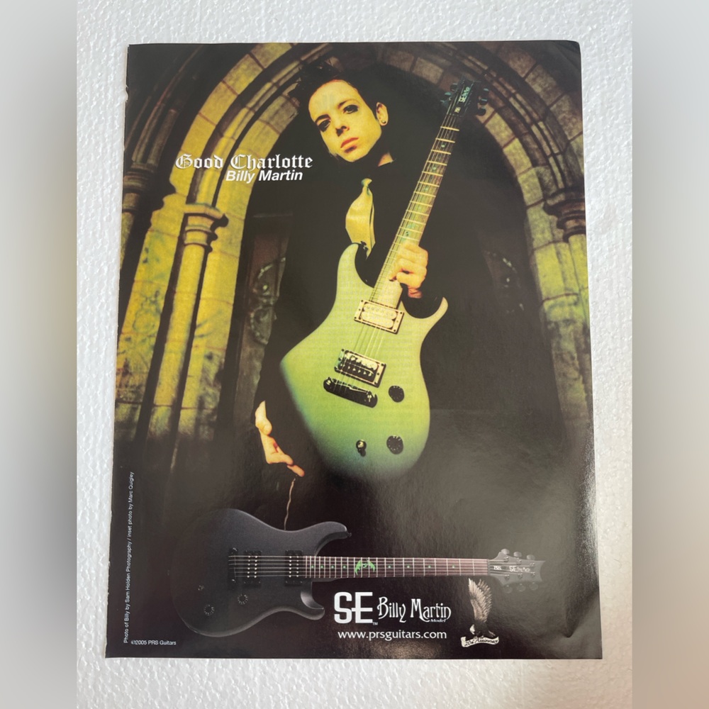 PRS SE Electric Guitar Pinup with Good Charlotte’s Billy Martin
